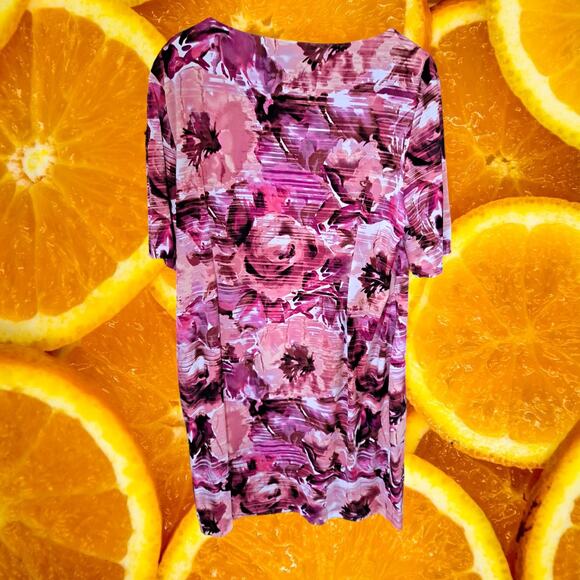 Connected Apparel Short Sleeve Pink Floral Dress Size 18W - Picture 7 of 9